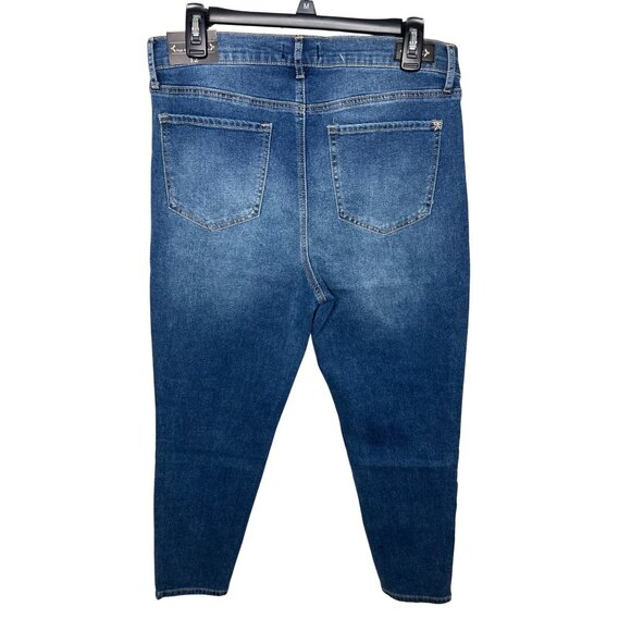 Nanette Belle High Rise Ankle Skinny Jeans Blue With Rhinestone Detail Size 12 - Picture 3 of 16